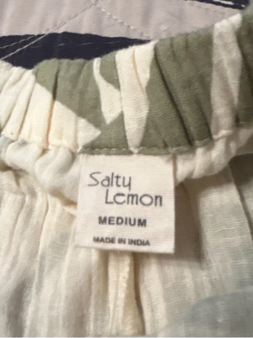 NWT SALTY LEMON Sage Green Tropical Wide Leg Beach Pants Coastal Boho Resort - Picture 2 of 10